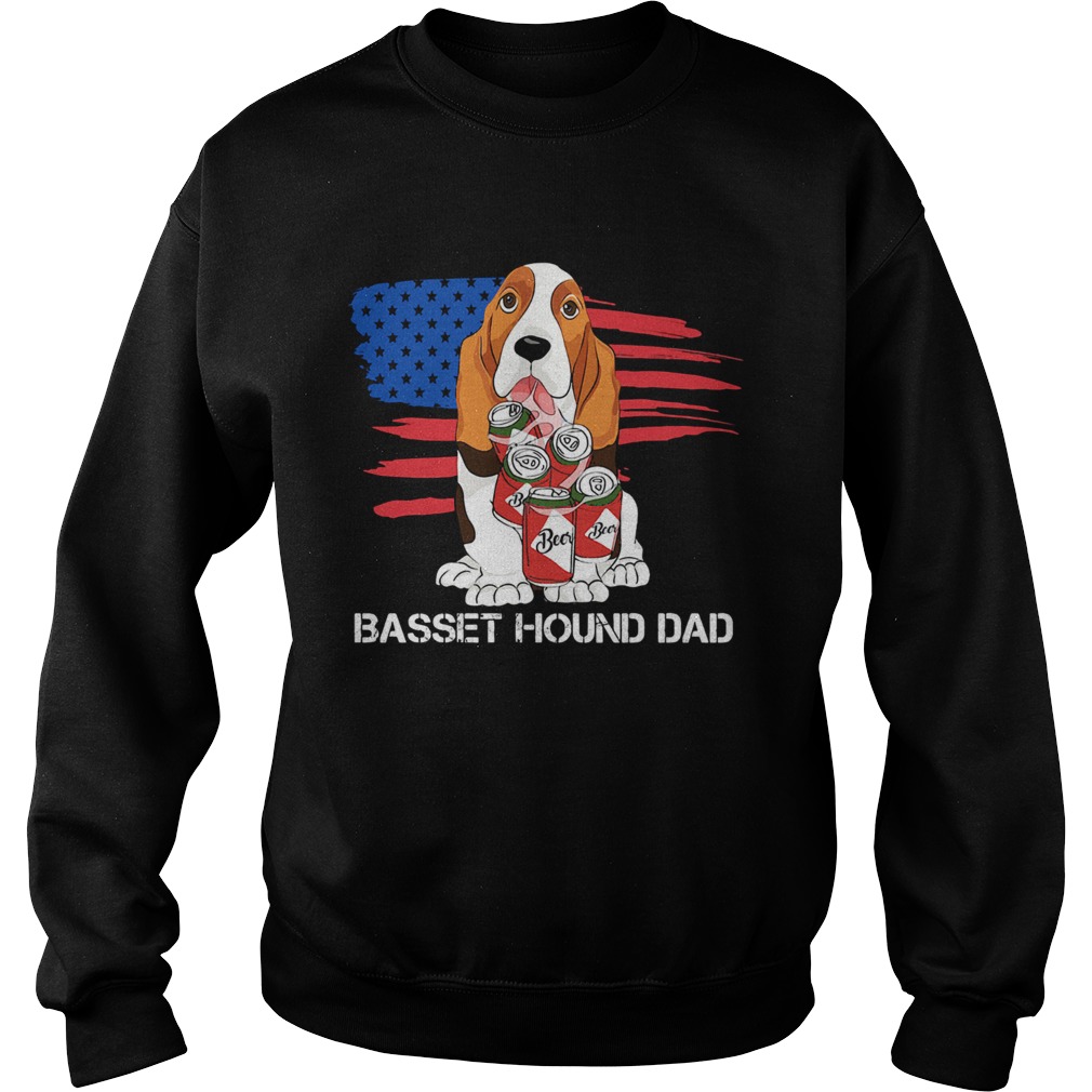 Basset hound dad American flag veteran Independence Day Sweatshirt