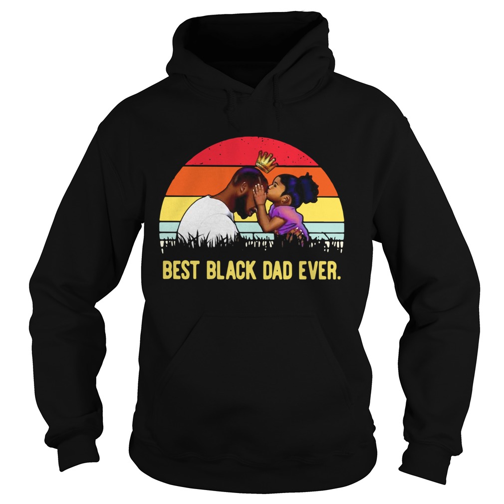 Best Black Dad Ever Sunset Vintage Hoodie