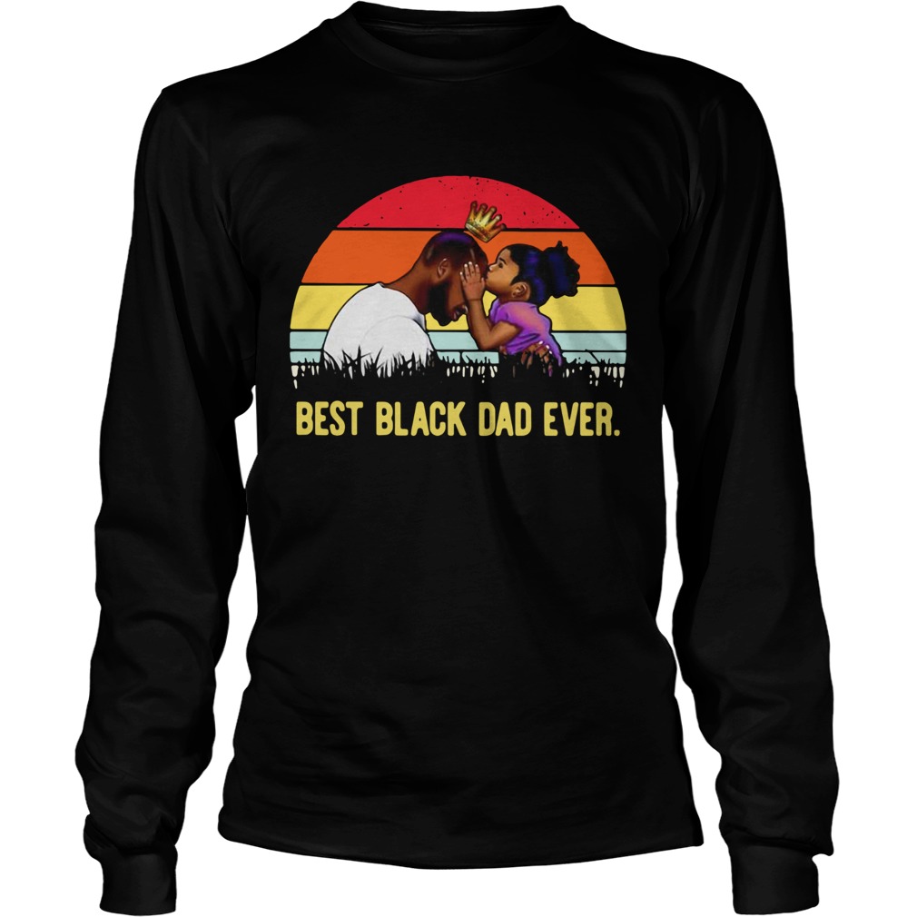 Best Black Dad Ever Sunset Vintage Long Sleeve