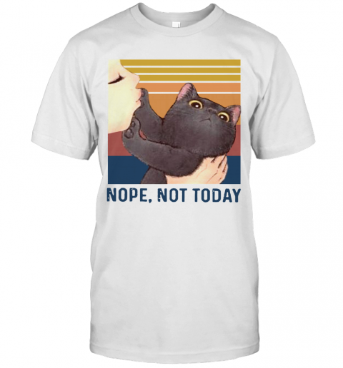 Black Cat Nope Not Today Vintage T-Shirt