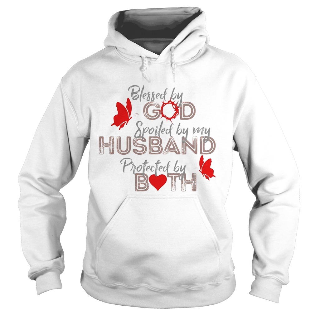 Blessed by god spoiled by my husband protected by both heart Hoodie