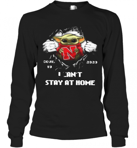 Blood Inside Me Baby Yoda Nebraska Cornhuskers Covid 19 2020 I Can'T Stay At Home T-Shirt Long Sleeved T-shirt 