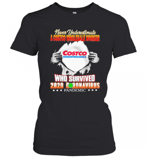 Blood Inside Me Never Underestimate A Costco Wholesale Worker Who Survived 2020 Coronavirus Pandemic T-Shirt Classic Women's T-shirt