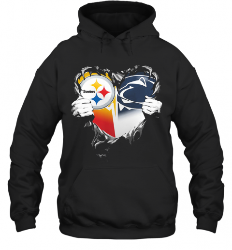 Blood Inside Pittsburgh Steelers Vs Pennsylvania Football Heart T-Shirt Unisex Hoodie