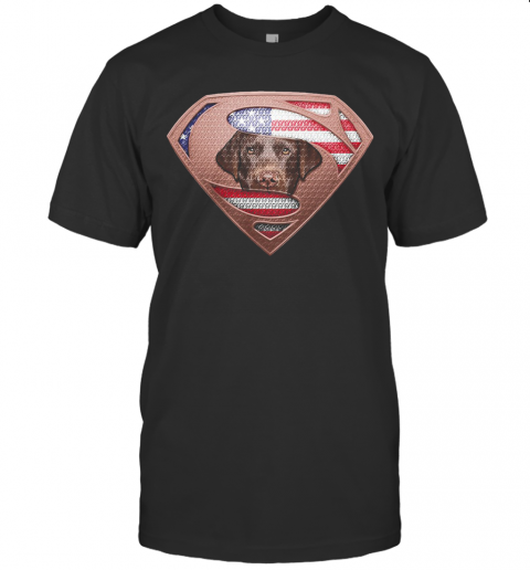 Blood Insides Superman Labrador Retriever American Flag Independence Day T-Shirt