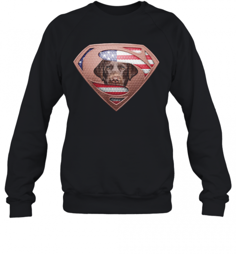 Blood Insides Superman Labrador Retriever American Flag Independence Day T-Shirt Unisex Sweatshirt