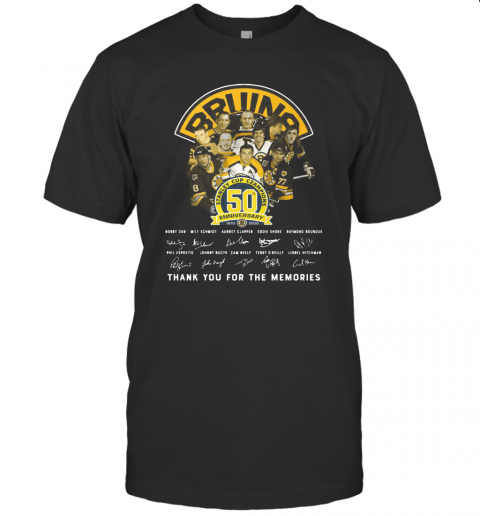 Bruins Stanley Cup Champions 50Th Anniversary Signature T-Shirt