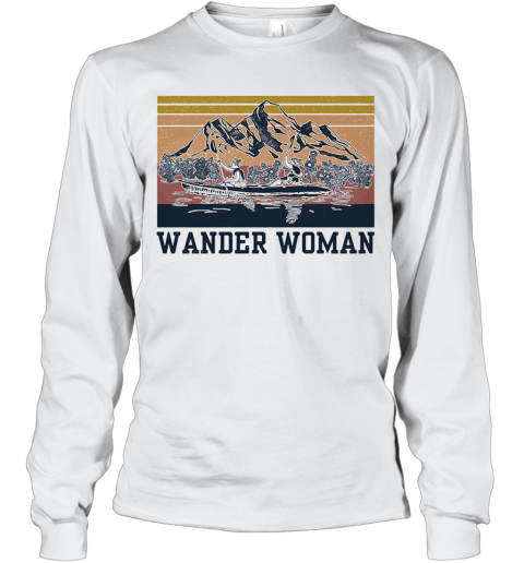 Canoeing Wander Woman Vintage T-Shirt Long Sleeved T-shirt 