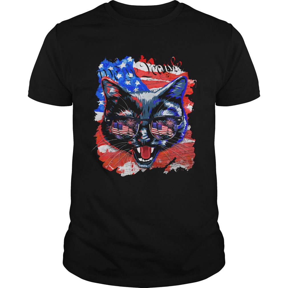 Cat American flag veteran Independence Day shirt
