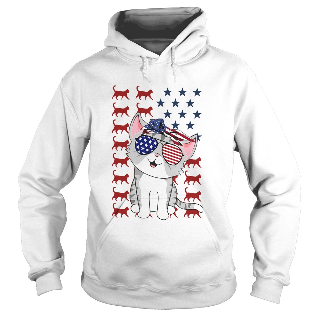 Cat Flag American In 5 Independence Day Hoodie