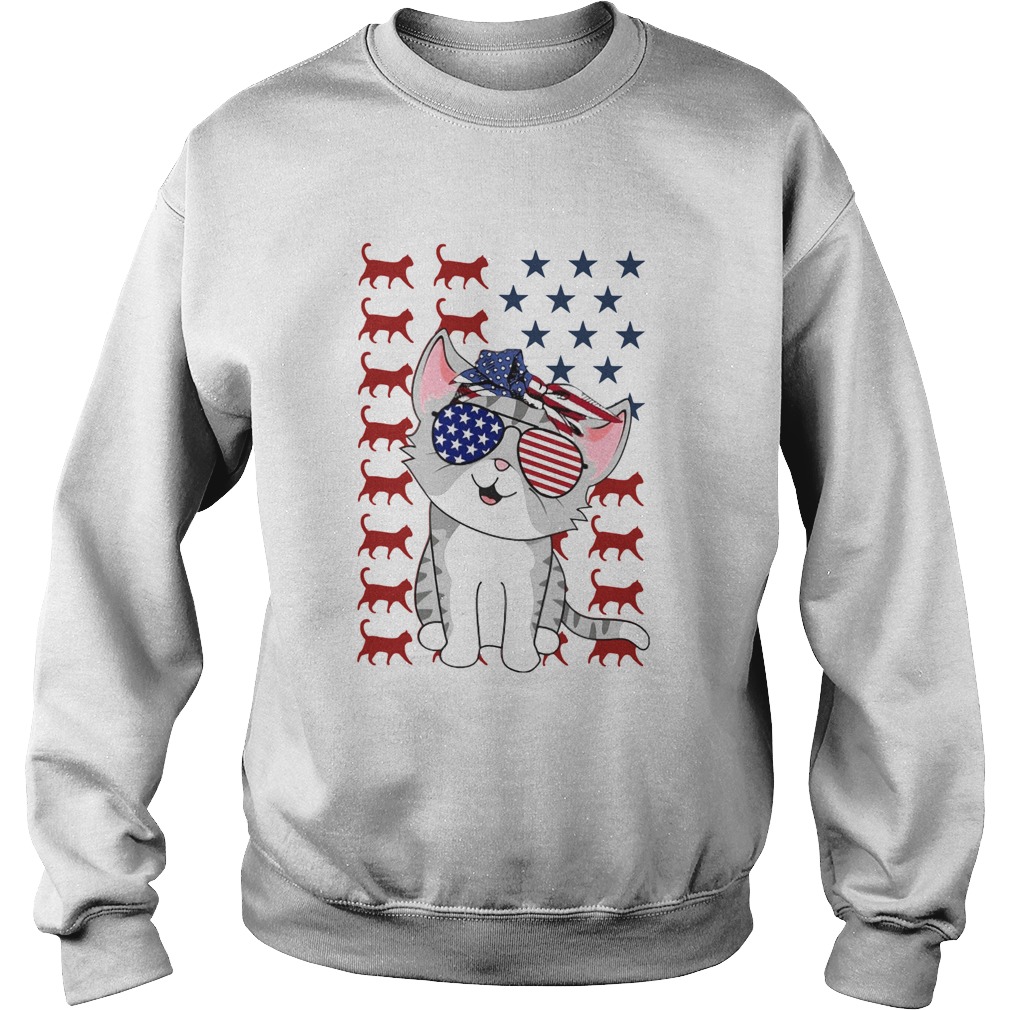 Cat Flag American In 5 Independence Day Sweatshirt