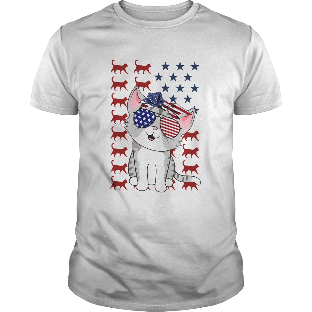 Cat Flag American In 5 Independence Day shirt