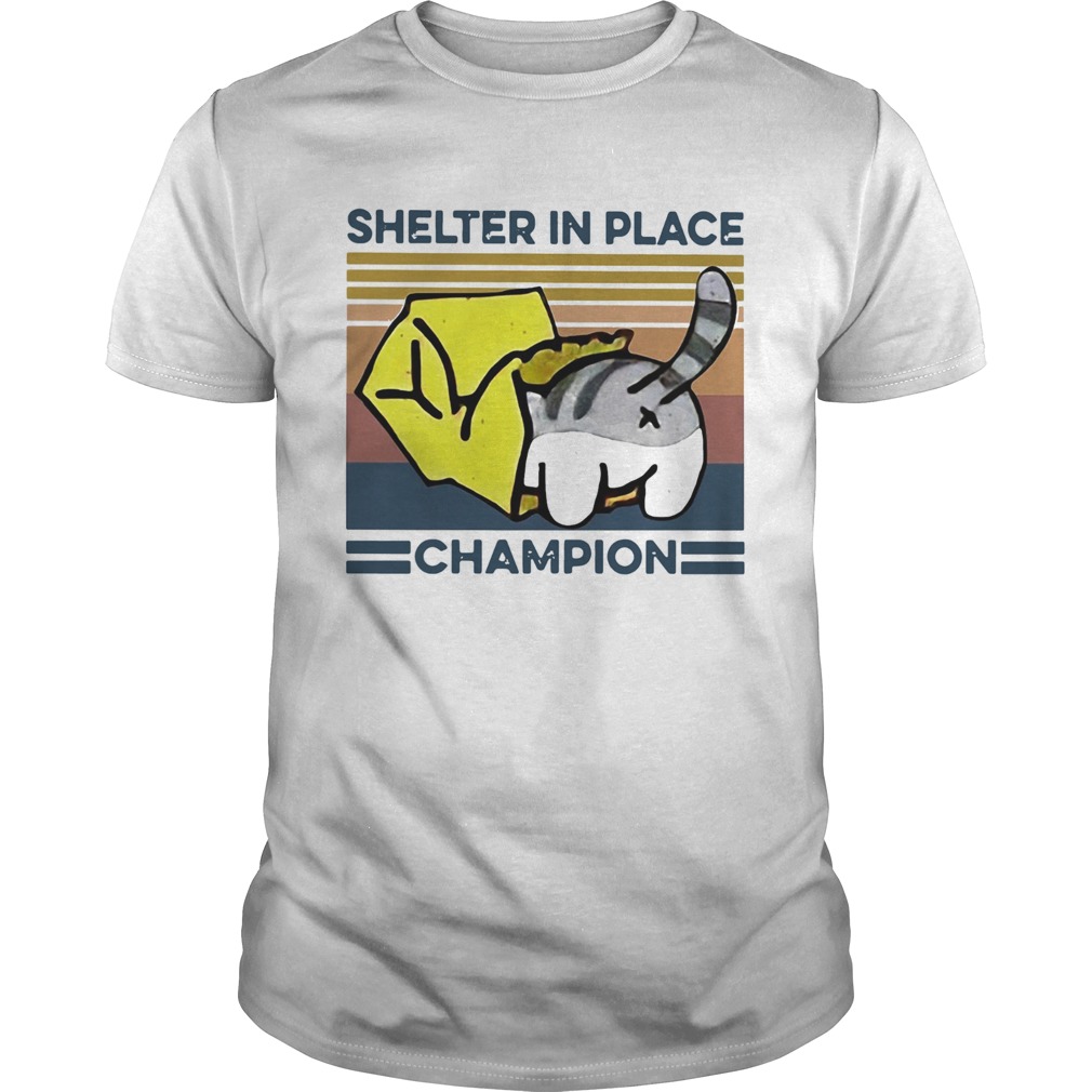 Cat Shelter In Place Champion Vintage shirt