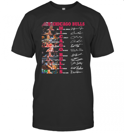 Chicago Bulls Team Basketball Players Signatures T-Shirt
