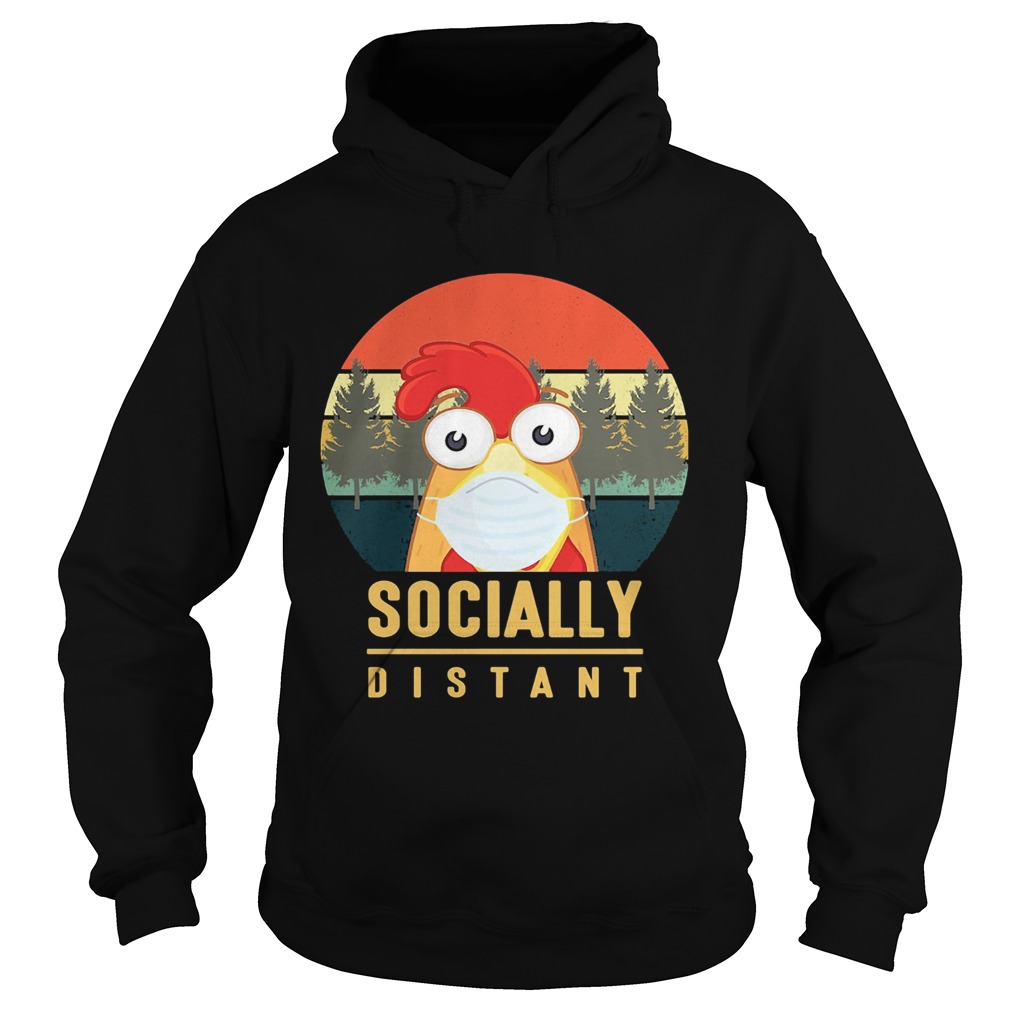Chicken mask socially distant covid19 vintage Hoodie