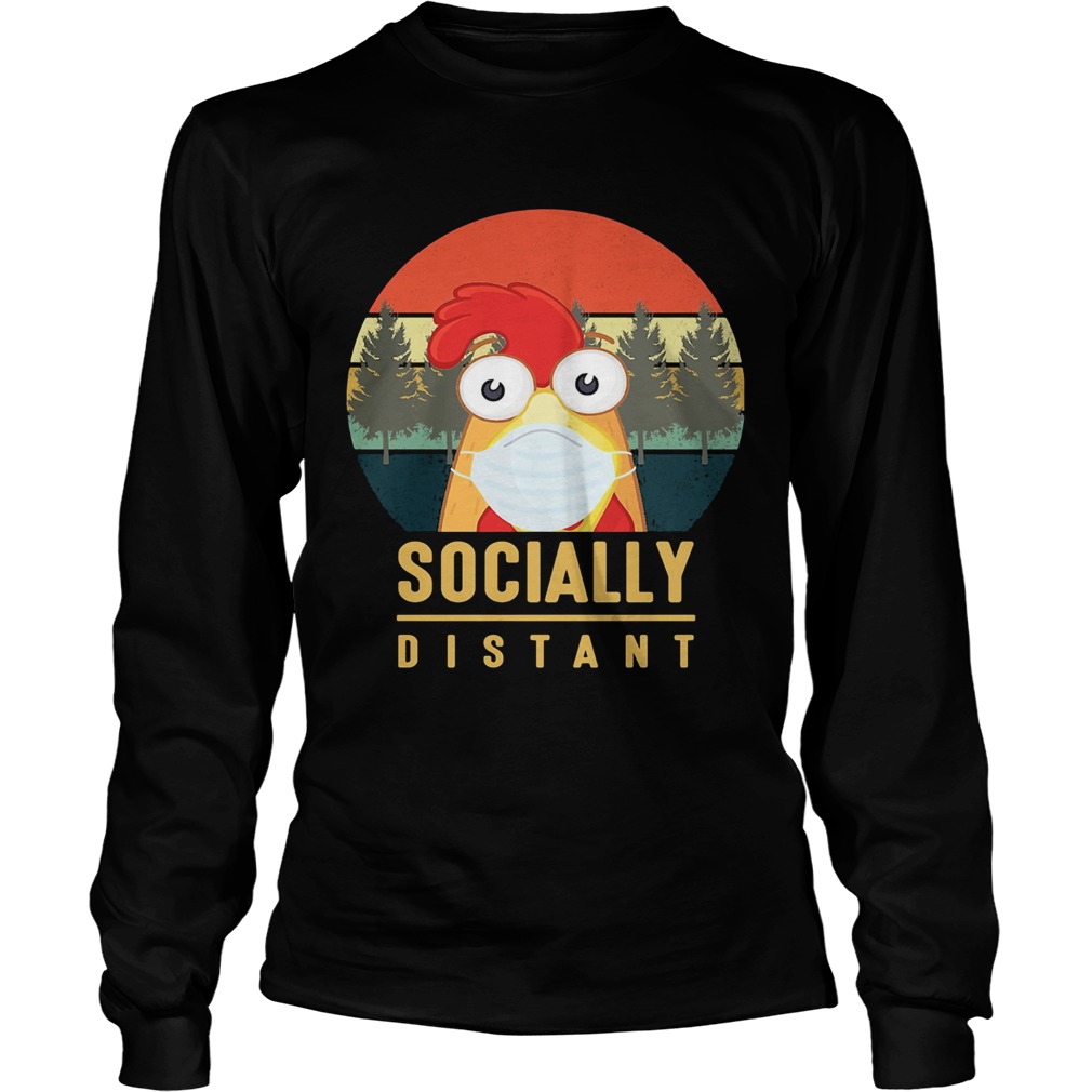 Chicken mask socially distant covid19 vintage Long Sleeve