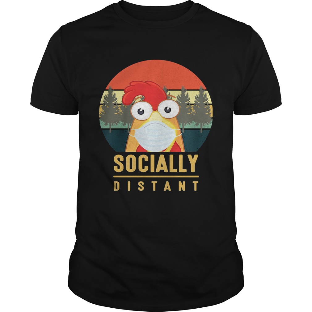Chicken mask socially distant covid19 vintage shirt