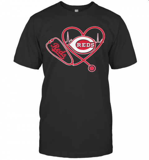 Cincinnati Reds Stethoscope Heart T-Shirt