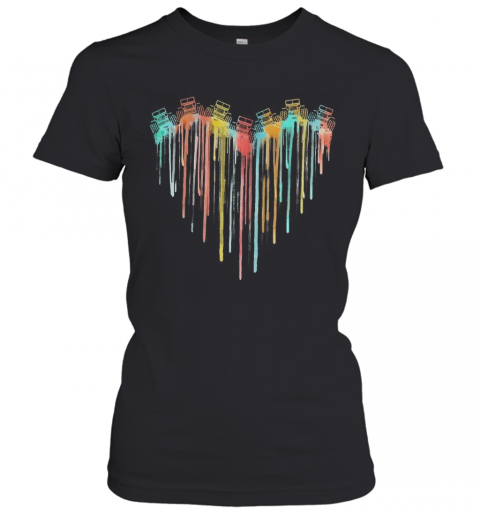 Colorful Dripping Heart Jeep T-Shirt Classic Women's T-shirt