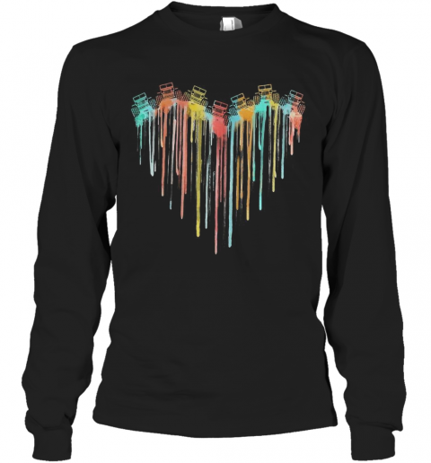 Colorful Dripping Heart Jeep T-Shirt Long Sleeved T-shirt 