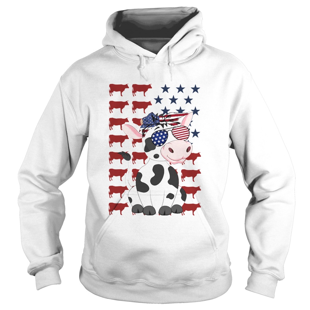 Cow Flag American In 5 Independence Day Hoodie
