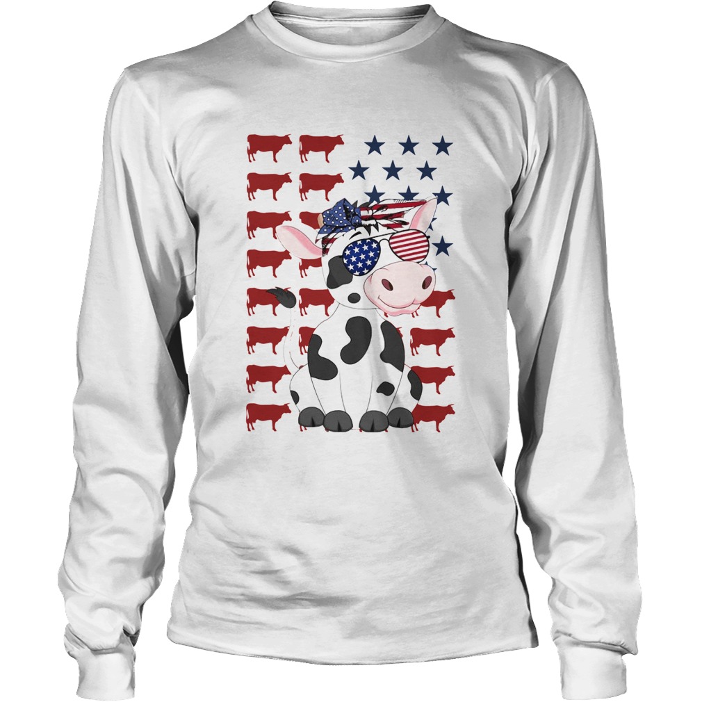 Cow Flag American In 5 Independence Day Long Sleeve