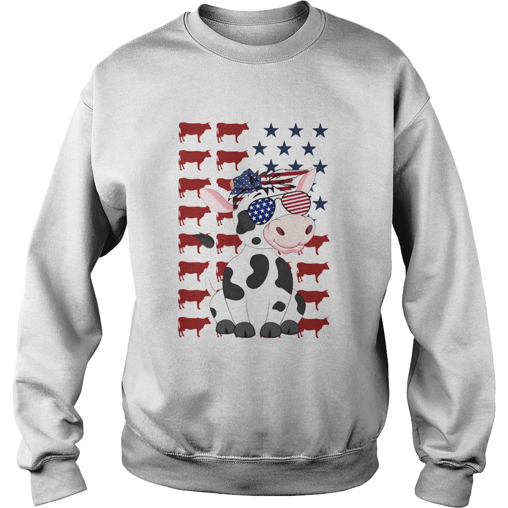 Cow Flag American In 5 Independence Day Sweatshirt