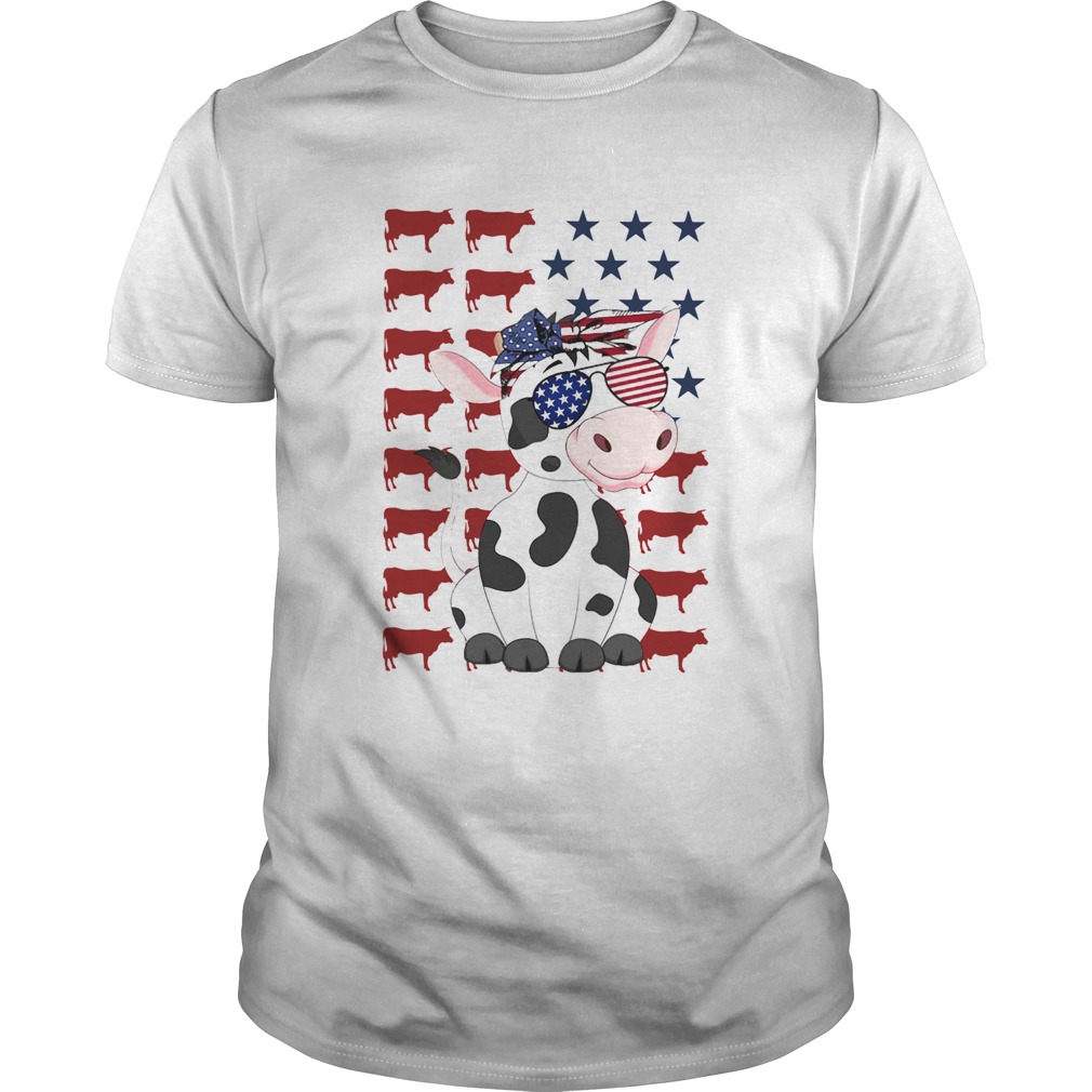 Cow Flag American In 5 Independence Day shirt
