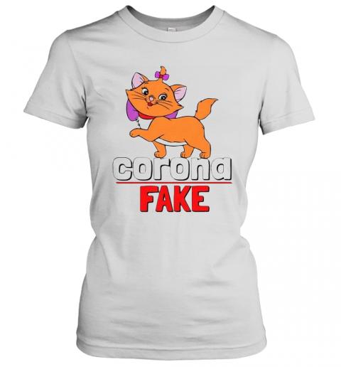 Cute Cat Kitty Corona Fake T-Shirt Classic Women's T-shirt