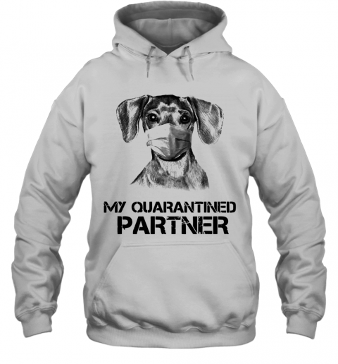 Dachshund Mask My Quarantined Partner T-Shirt Unisex Hoodie