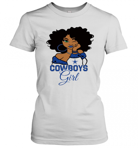 Dallas Cowboys Football Black Girl T-Shirt Classic Women's T-shirt