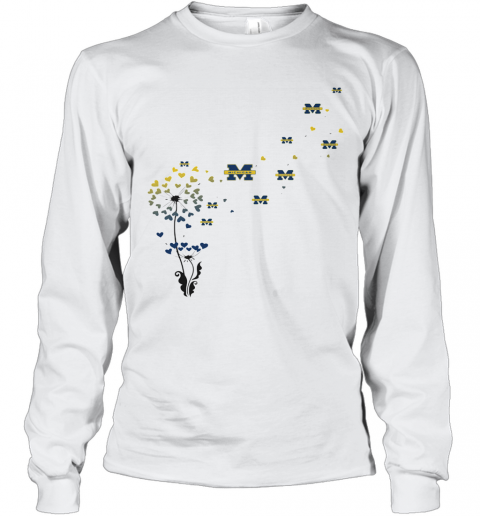 Dandelion Flower Michigan Wolverines Logo T-Shirt Long Sleeved T-shirt 