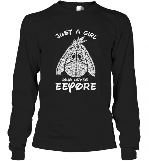 Disney Just A Girl Who Loves Eeyore Donkey Diamond T-Shirt Long Sleeved T-shirt 
