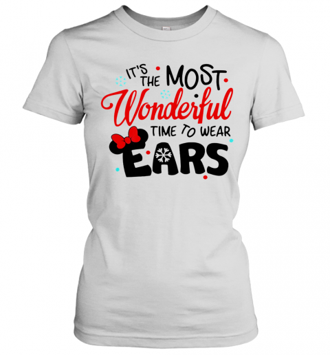 Disney Minnie Mouse It'S The Most Wonderful Time To Wear Ears T-Shirt Classic Women's T-shirt