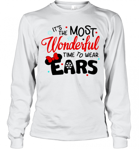 Disney Minnie Mouse It'S The Most Wonderful Time To Wear Ears T-Shirt Long Sleeved T-shirt 