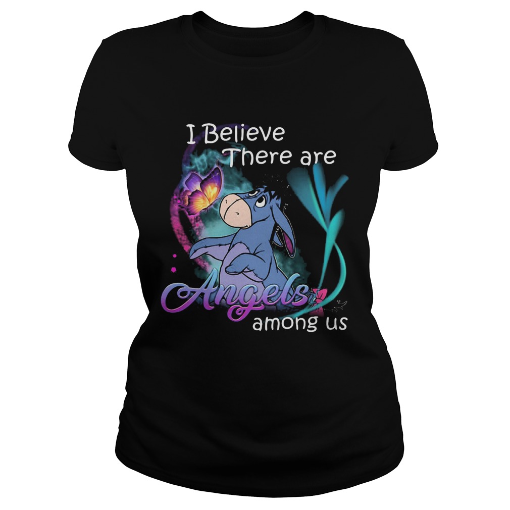 Eeyore i believe there are angels among us butterfly Classic Ladies