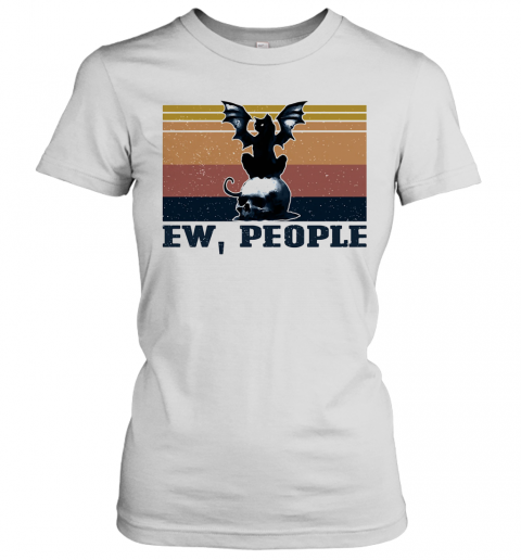 Ew People Cat Skull Vintage T-Shirt Classic Women's T-shirt