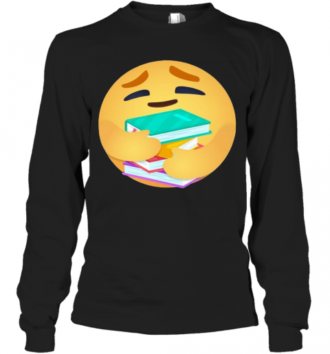 Facebook Care Emoji Hugging Books T-Shirt Long Sleeved T-shirt 