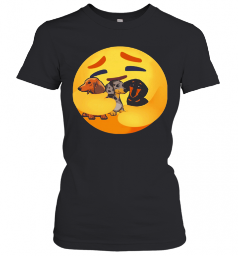 Facebook Care Emoji Hugging Dachshund T-Shirt Classic Women's T-shirt