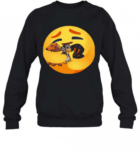 Facebook Care Emoji Hugging Dachshund T-Shirt Unisex Sweatshirt