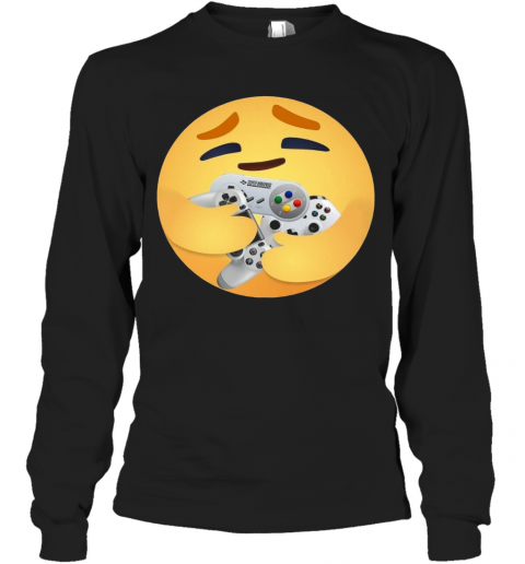 Facebook Care Emoji Hugging Gamer Gifts Love T-Shirt Long Sleeved T-shirt 