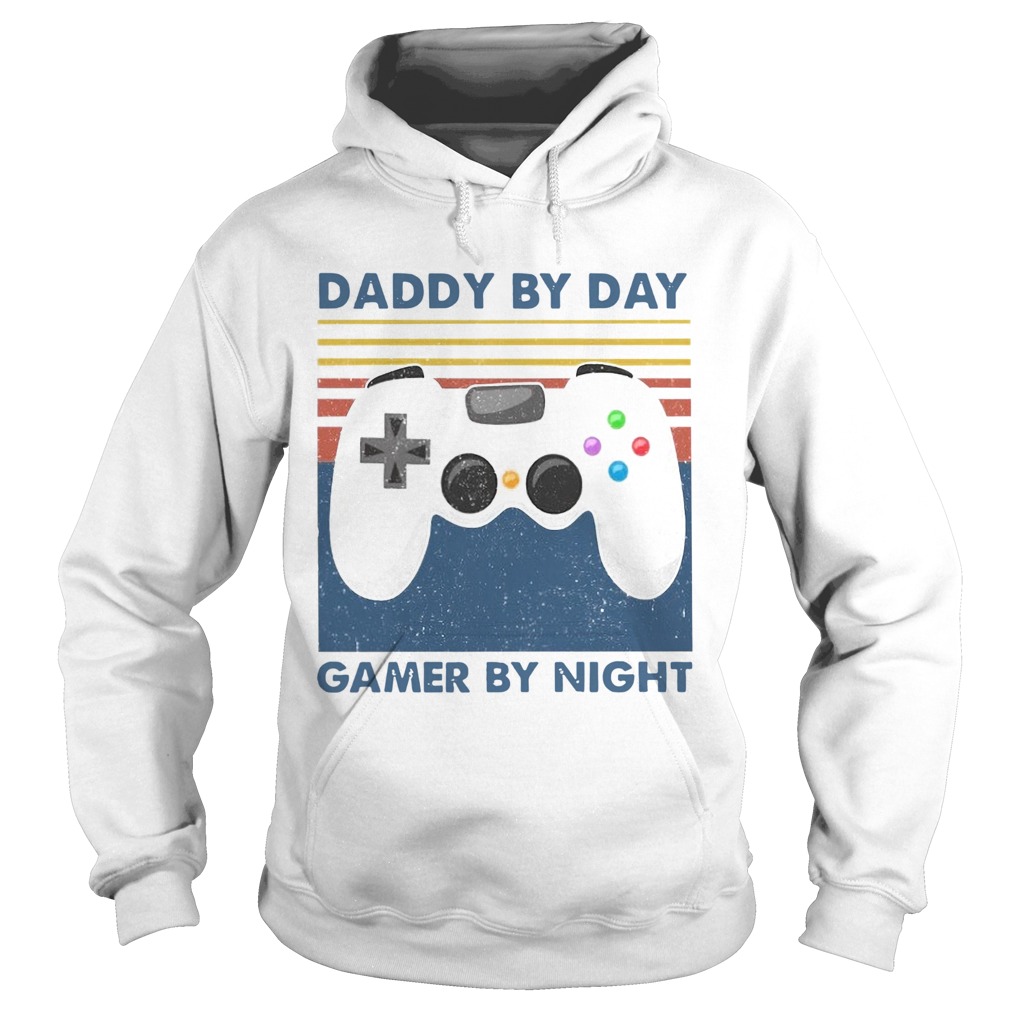 Family Daddy By Day Gamer By Night Vintage Hoodie