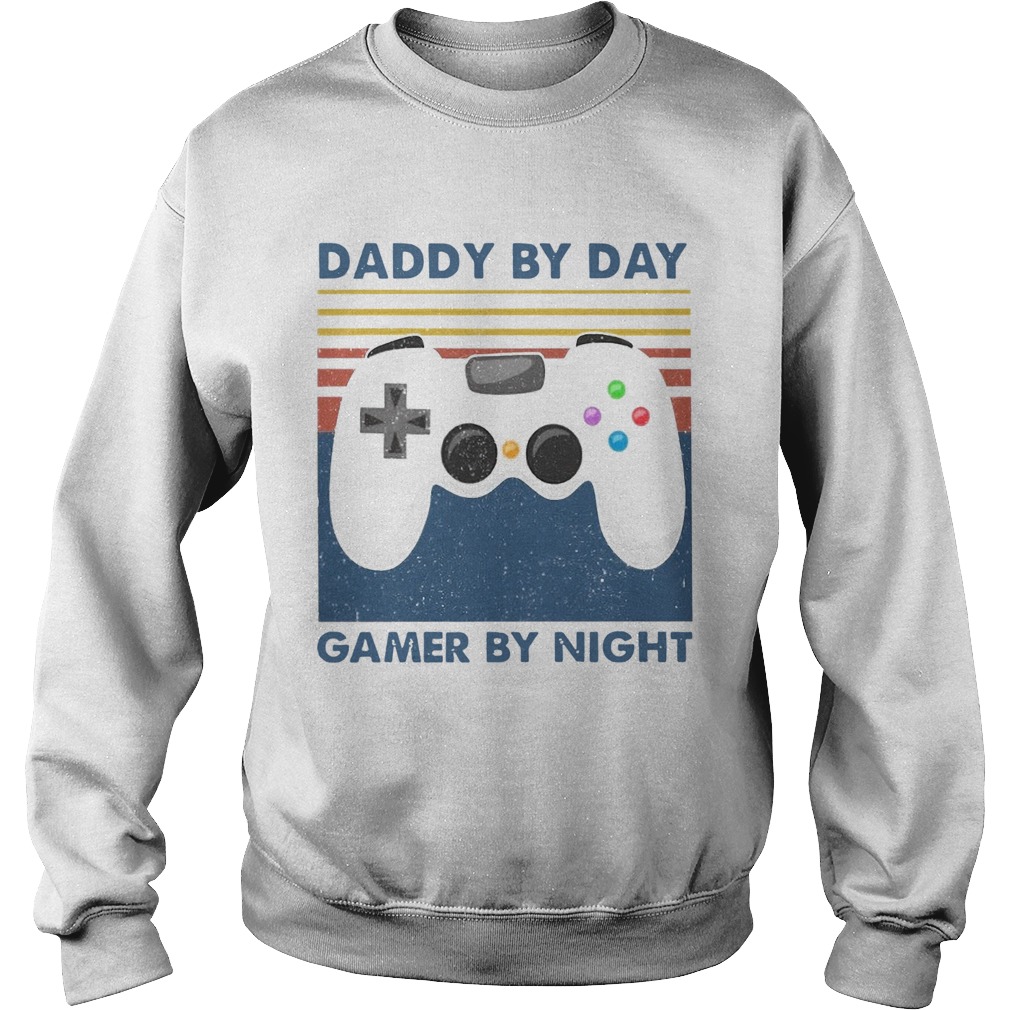Family Daddy By Day Gamer By Night Vintage Sweatshirt