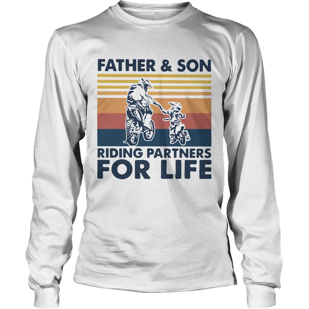 Father And Son Riding Partners For Life Vintage Long Sleeve