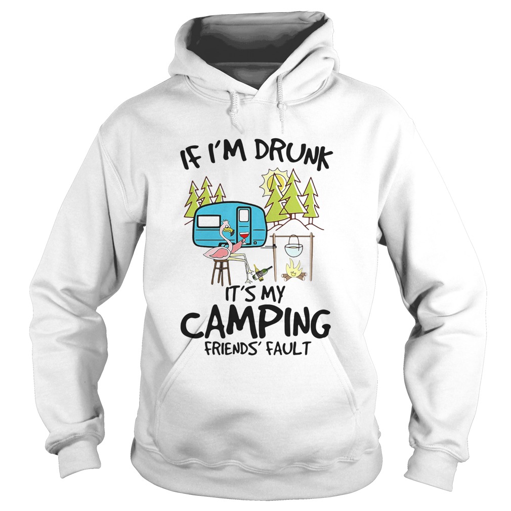 Flamingo If Im Drunk Its My Camping Friends Fault Hoodie