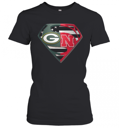 Green Bay Packers And Nebraska Cornhuskers Superman T-Shirt Classic Women's T-shirt