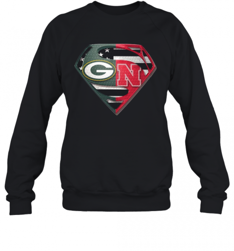 Green Bay Packers And Nebraska Cornhuskers Superman T-Shirt Unisex Sweatshirt