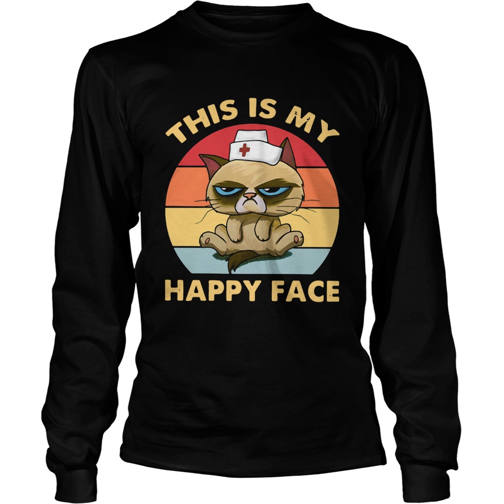 Grumpy This Is My Happy Face Vintage Long Sleeve