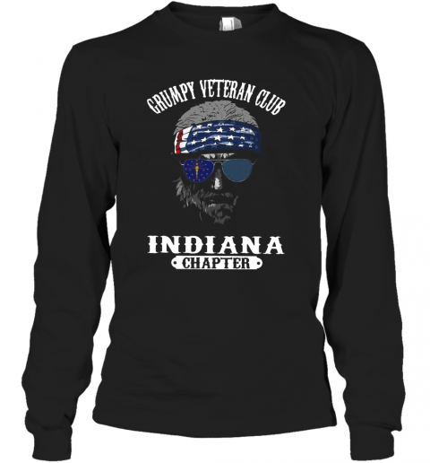 Grumpy Veteran Club Indiana Chaper T-Shirt Long Sleeved T-shirt 
