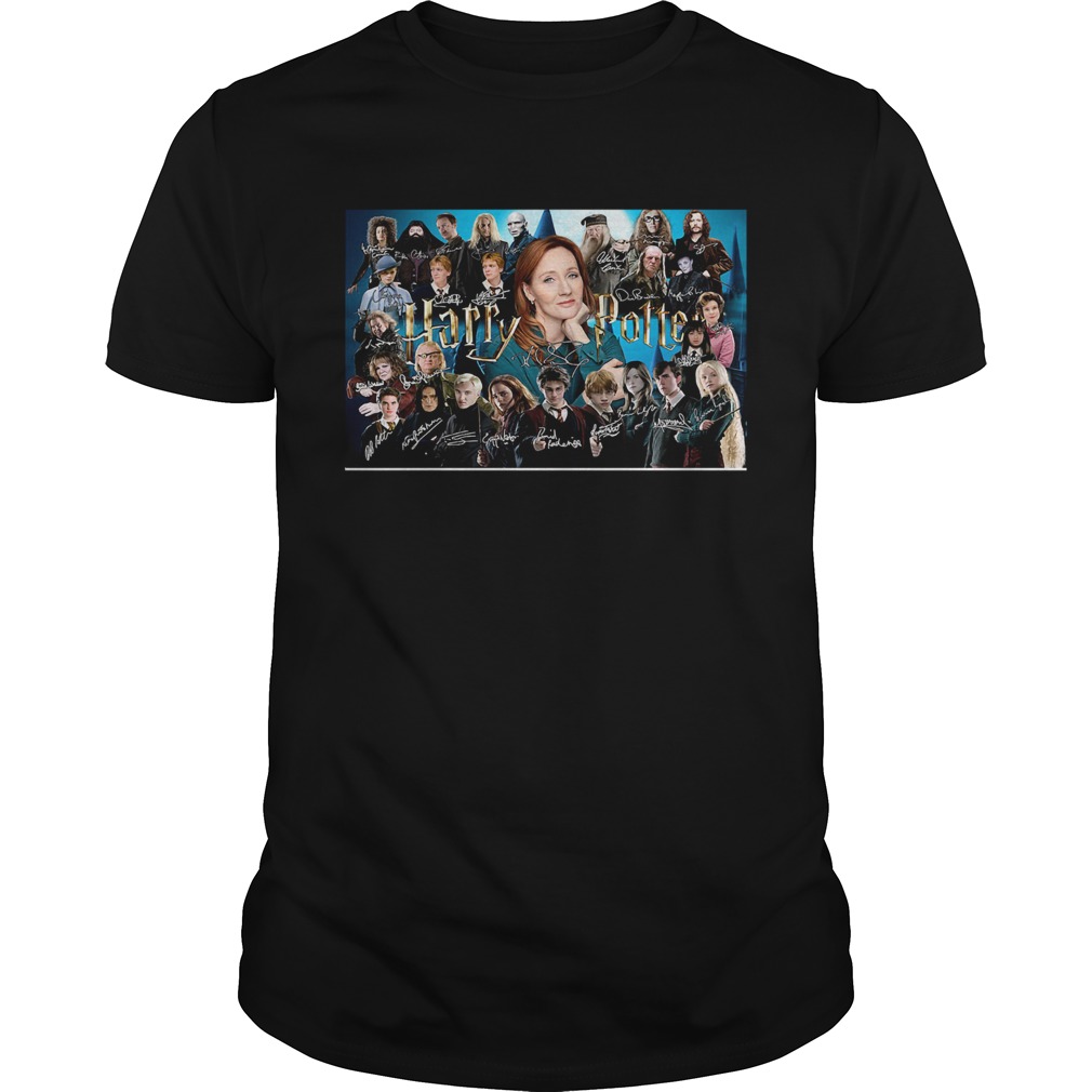 Harry potter movie characters signatures shirt